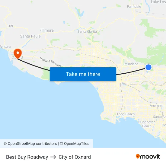 Best Buy Roadway to City of Oxnard map