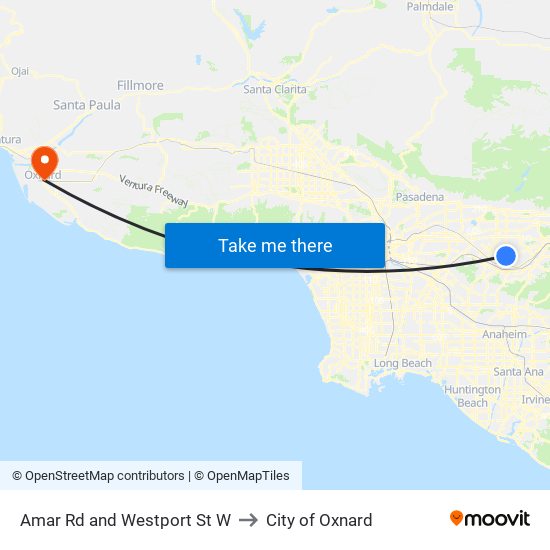 Amar Rd and Westport St W to City of Oxnard map