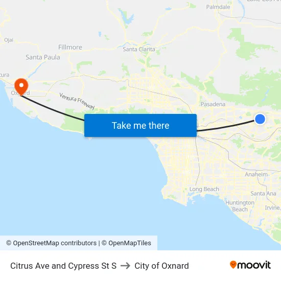 Citrus Ave and Cypress St S to City of Oxnard map