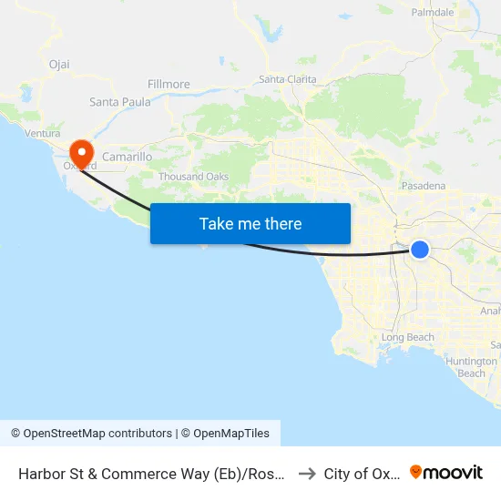 Harbor St & Commerce Way (Eb)/Rosewood Park to City of Oxnard map