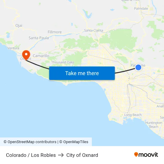 Colorado / Los Robles to City of Oxnard map