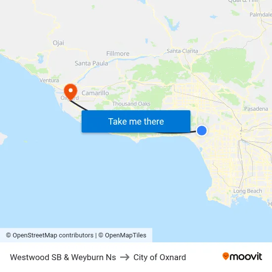 Westwood SB & Weyburn Ns to City of Oxnard map