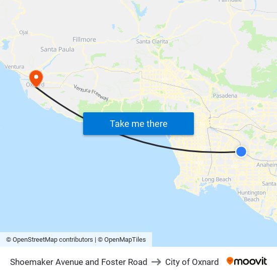 Shoemaker Avenue and Foster Road to City of Oxnard map