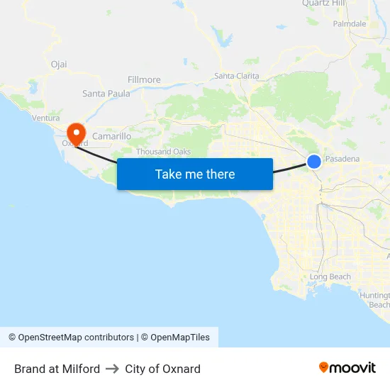 Brand at Milford to City of Oxnard map