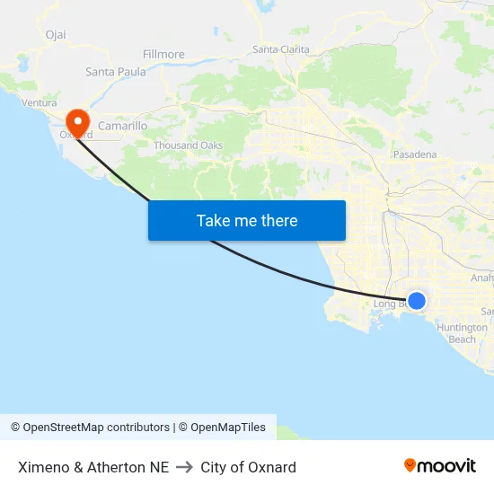 Ximeno & Atherton NE to City of Oxnard map