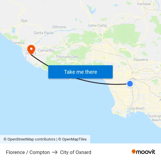 Florence / Compton to City of Oxnard map