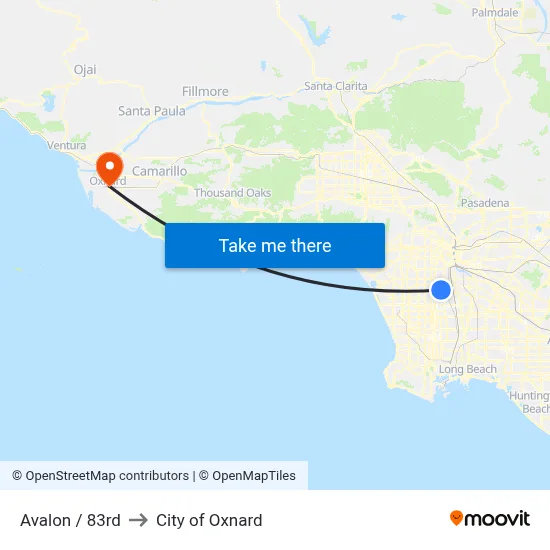 Avalon / 83rd to City of Oxnard map