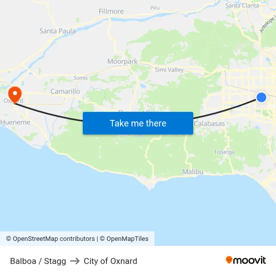 Balboa / Stagg to City of Oxnard map