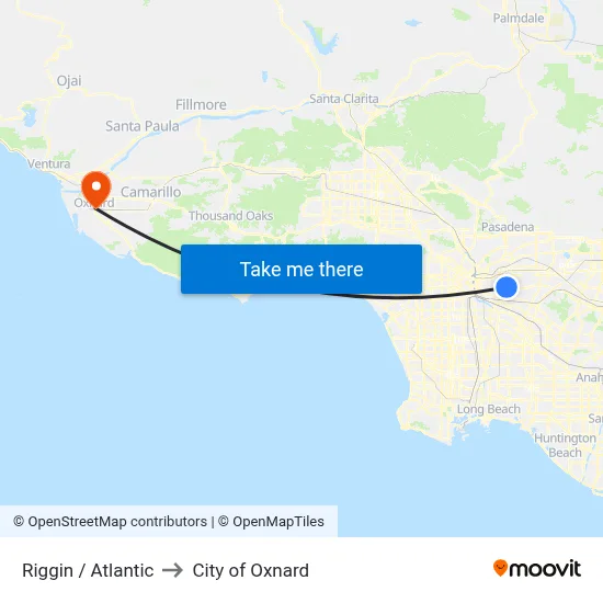 Riggin / Atlantic to City of Oxnard map