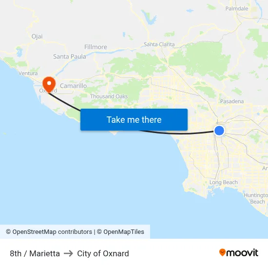 8th / Marietta to City of Oxnard map