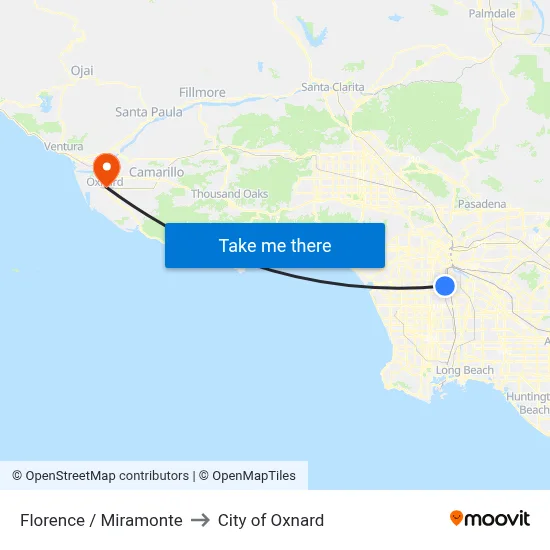 Florence / Miramonte to City of Oxnard map