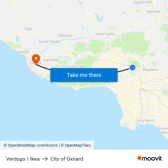 Verdugo / Ikea to City of Oxnard map