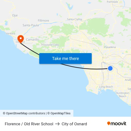 Florence / Old River School to City of Oxnard map