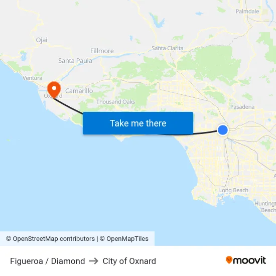 Figueroa / Diamond to City of Oxnard map