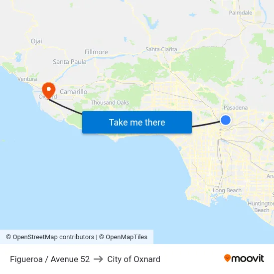 Figueroa / Avenue 52 to City of Oxnard map