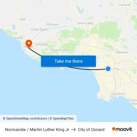 Normandie / Martin Luther King Jr to City of Oxnard map