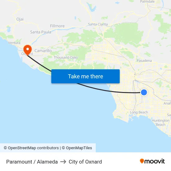 Paramount / Alameda to City of Oxnard map