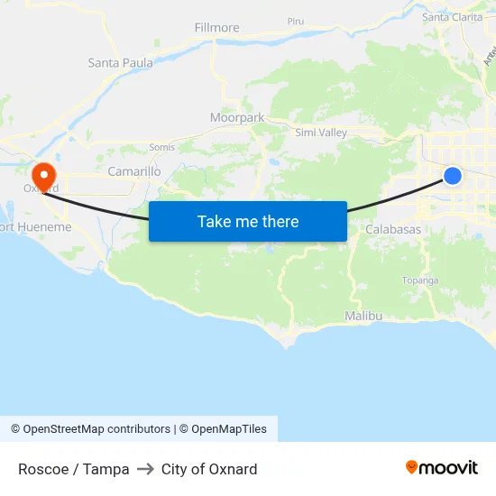 Roscoe / Tampa to City of Oxnard map