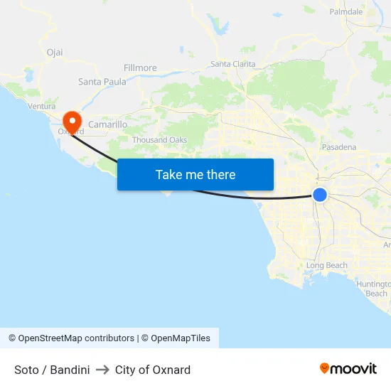 Soto / Bandini to City of Oxnard map