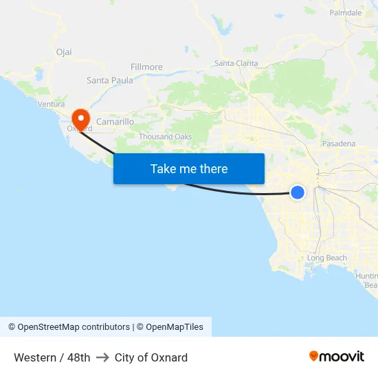 Western / 48th to City of Oxnard map