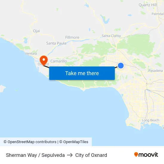 Sherman Way / Sepulveda to City of Oxnard map