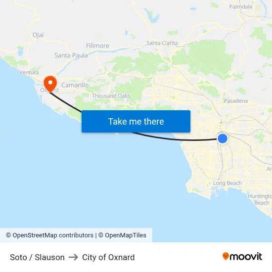 Soto / Slauson to City of Oxnard map