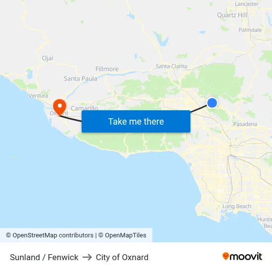 Sunland / Fenwick to City of Oxnard map