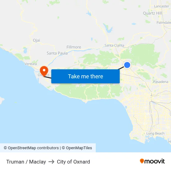 Truman / Maclay to City of Oxnard map