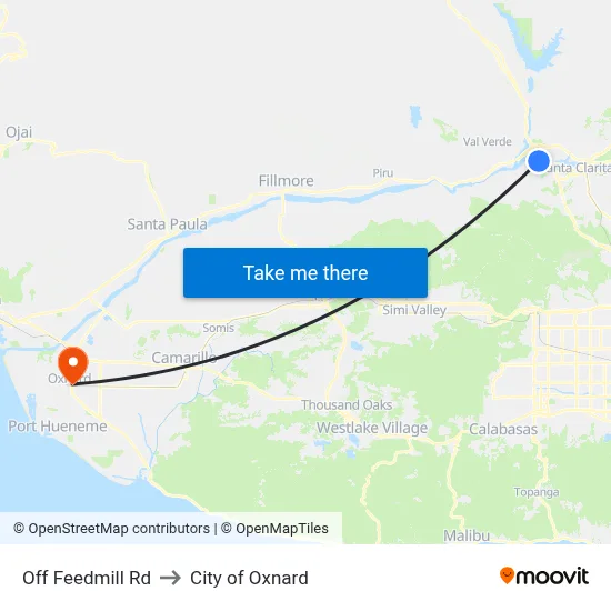 Off Feedmill Rd to City of Oxnard map