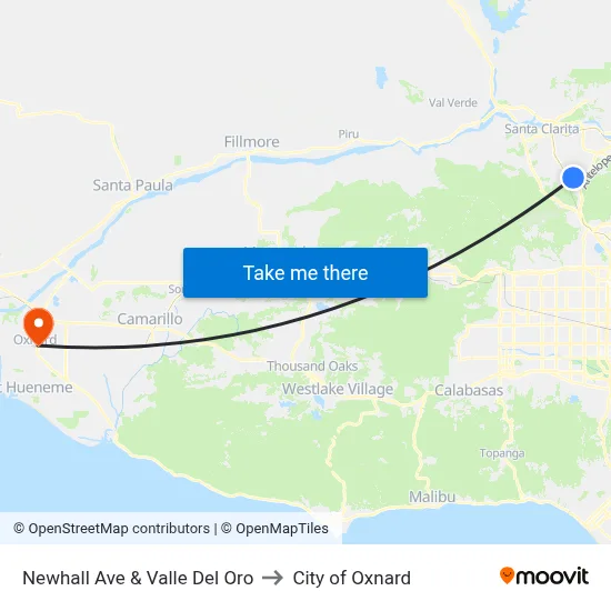 Newhall Ave & Valle Del Oro to City of Oxnard map