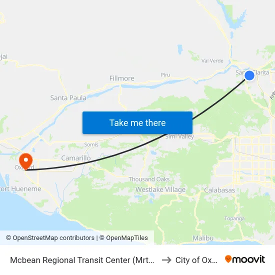 Mcbean Regional Transit Center (Mrtc) Locals to City of Oxnard map