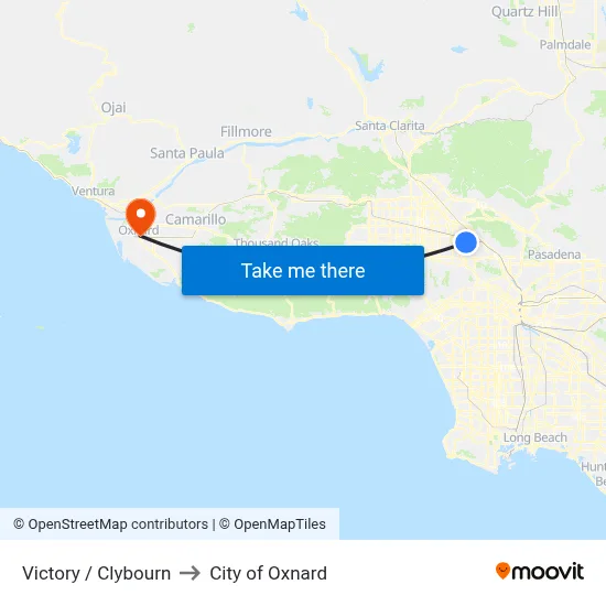 Victory / Clybourn to City of Oxnard map