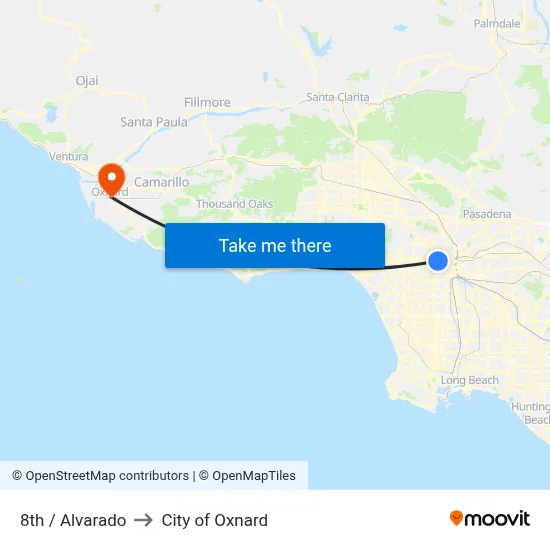8th / Alvarado to City of Oxnard map