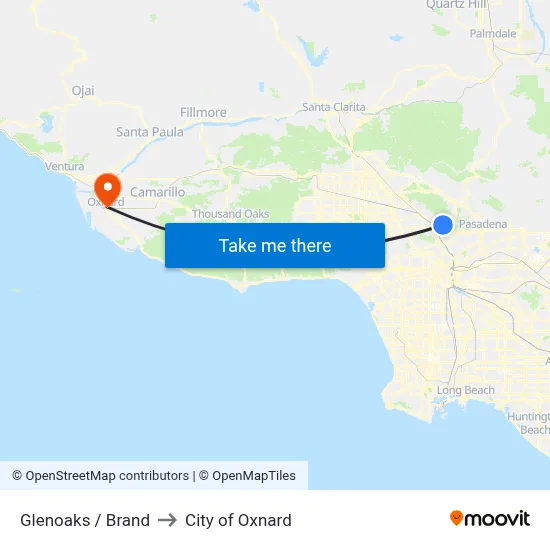 Glenoaks / Brand to City of Oxnard map