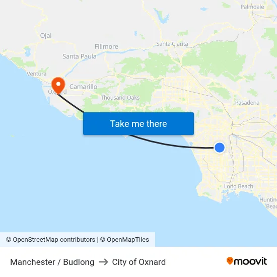 Manchester / Budlong to City of Oxnard map