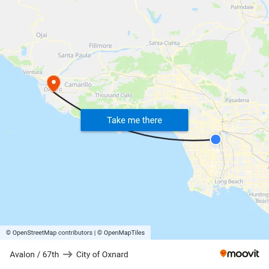 Avalon / 67th to City of Oxnard map
