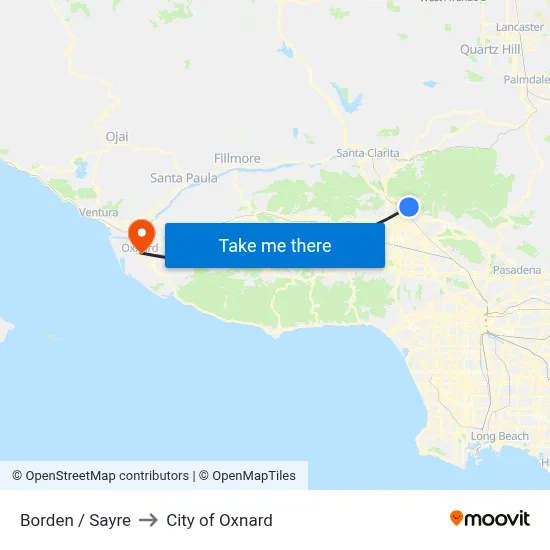 Borden / Sayre to City of Oxnard map