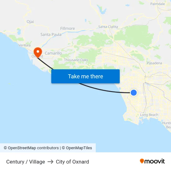 Century / Village to City of Oxnard map