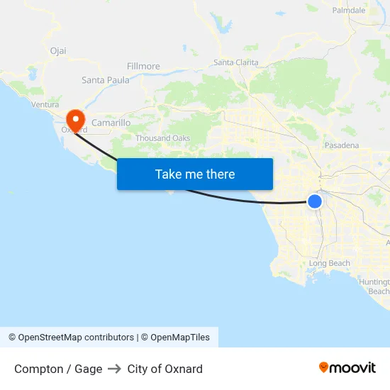 Compton / Gage to City of Oxnard map