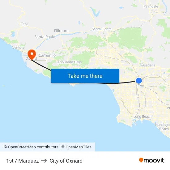 1st / Marquez to City of Oxnard map
