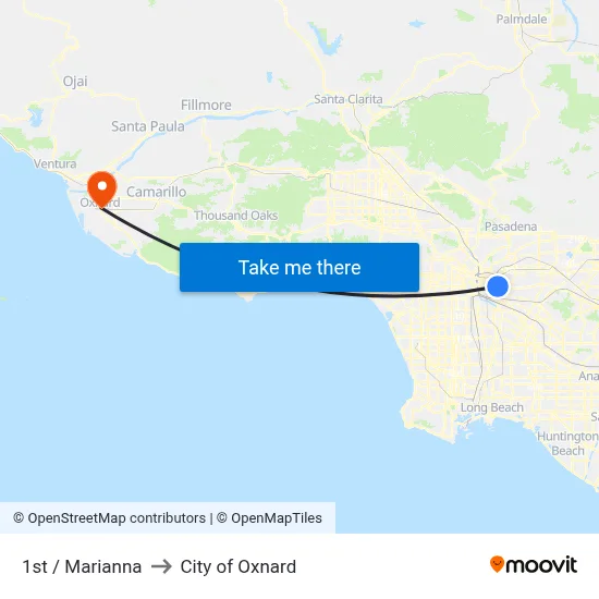 1st / Marianna to City of Oxnard map