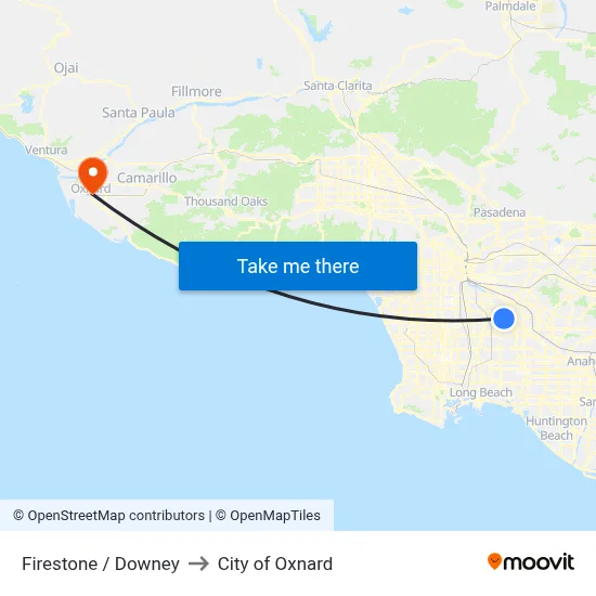 Firestone / Downey to City of Oxnard map
