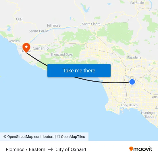 Florence / Eastern to City of Oxnard map