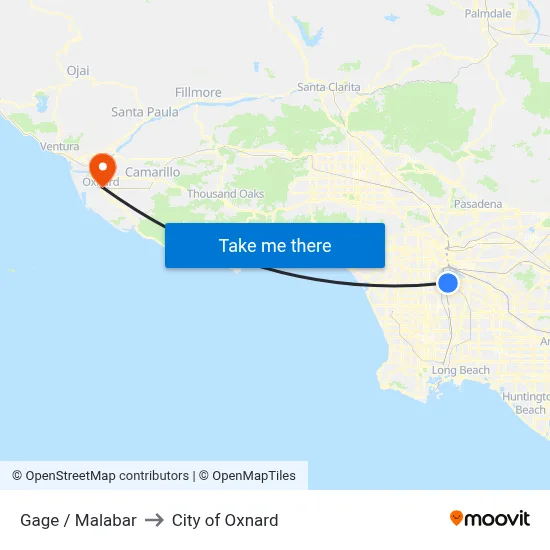 Gage / Malabar to City of Oxnard map