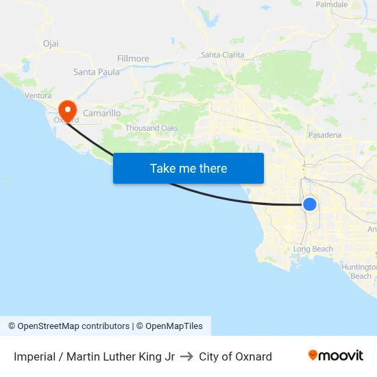 Imperial / Martin Luther King Jr to City of Oxnard map