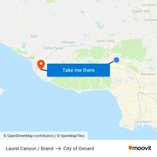 Laurel Canyon / Brand to City of Oxnard map