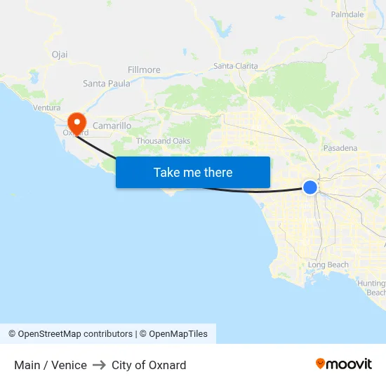 Main / Venice to City of Oxnard map