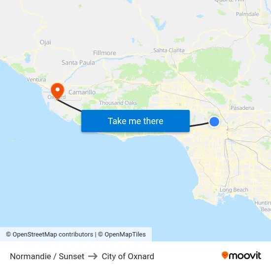 Normandie / Sunset to City of Oxnard map