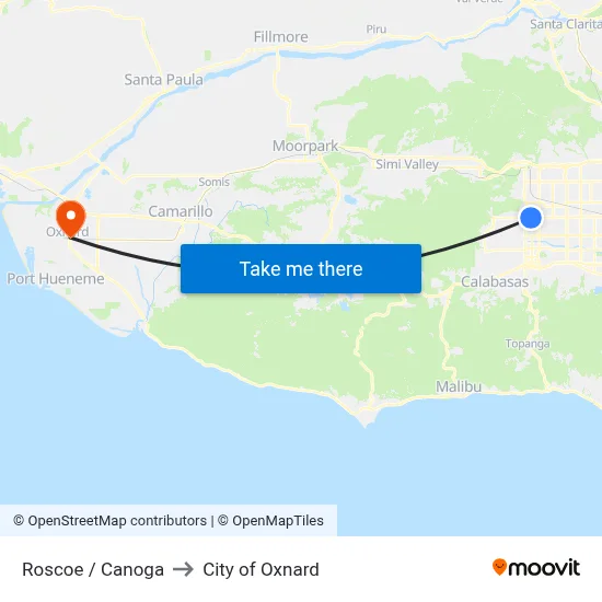 Roscoe / Canoga to City of Oxnard map