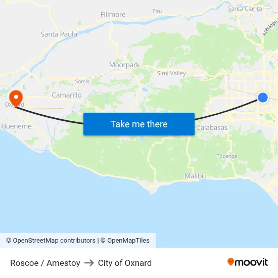 Roscoe / Amestoy to City of Oxnard map